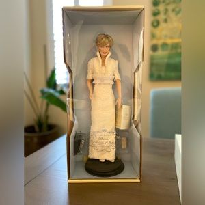 Princess Diana Porcelain Franklin Mint Doll Formal Collectible Elegant Beaded